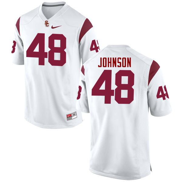 Men #48 Damon Johnson USC Trojans College Football Jerseys-White
